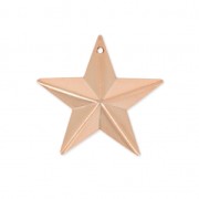 Dije Relieve estrella militar de latón 22 mm dorado rosa HQ x1