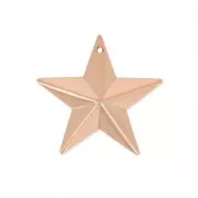 Dije Relieve estrella militar de latón 22 mm dorado rosa HQ x1