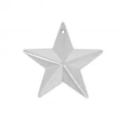 Dije Relieve estrella militar de latón 22 mm rodiado x1