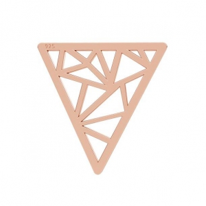 Colgante / Entrepieza Triángulo 15 mm de Plata 925 dorado rosa x1