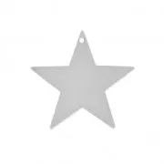 Dije estrella de latón lisa 20 mm rodiado x1