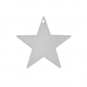 Dije estrella de latón lisa 16 mm rodiado x1