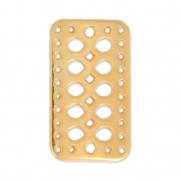 Entrepieza 10 filas decoración étnica 16x29 mm Dorado con oro fino x1