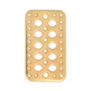 Entrepieza 10 filas decoración étnica 16x29 mm Dorado con oro fino x1