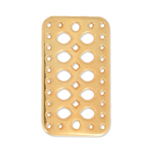 Entrepieza 10 filas decoración étnica 16x29 mm Dorado con oro fino x1