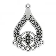 Entrepieza/Candelabro gota diseño étnico 8 anillas 42 mm plateado antiguo x1