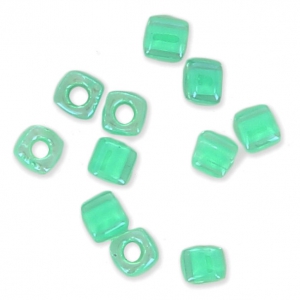 Cubos Miyuki 1.8 mm SB18-0219 - Crystal Dark Mint Green Lined x10g
