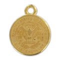 Dijes moneda quarterdollar 15 mm Dorato con oro fino x5