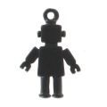 Dije de robot 18x12 mm - Satén negro x1