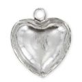 Dije Corazón 18 mm Plata 925 oxidada x1