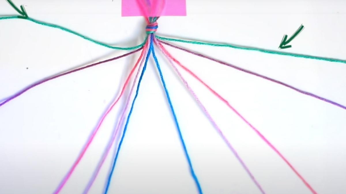 Pulsera brasileña chevron con cuentas : Paso 2