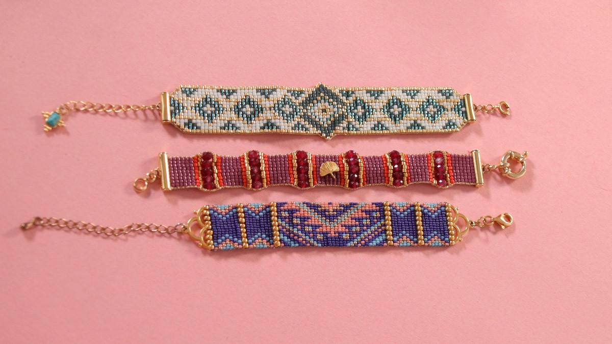 Esquema La elección de los granos para tejer en el telar y tejido de conectar un intermedio Esquema La elección de los granos para tejer en el telar y tejido de conectar un intermedio