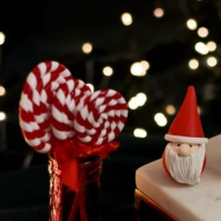 père noel et sucre d'orge en pâte polymère