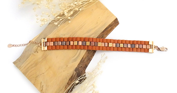 bracelet tila tissé terracotta