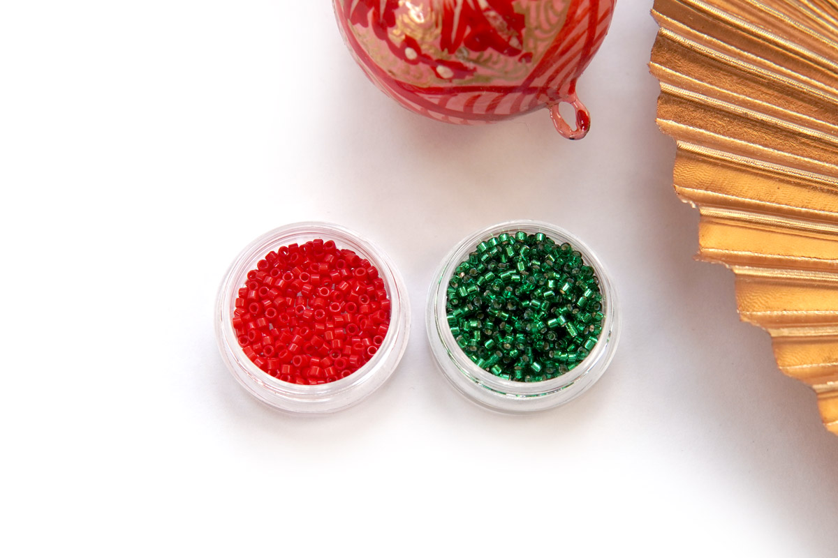 miyuki delica rouge et vert