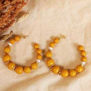 Créoles avec perles stoppeur