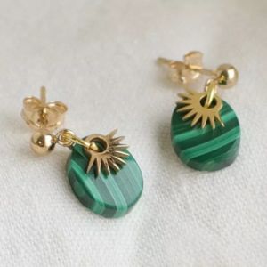boucles d'oreilles malachite