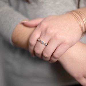 bague calcédoine bleue