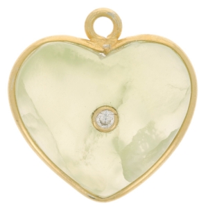 pendentif coeur prehnite