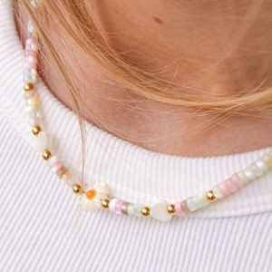 collier fil cable perles heishi