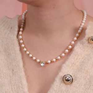 Collier coeur cristal