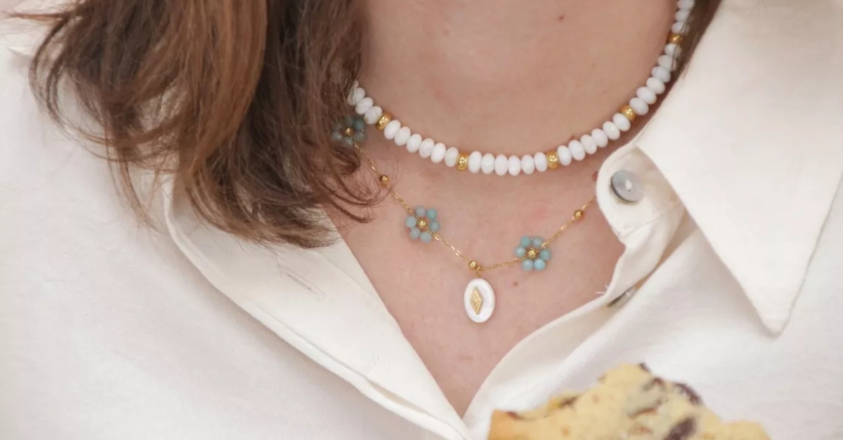 collier fleur amazonite