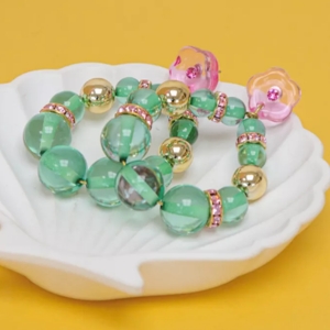 boucles d'oreilles perles vertes