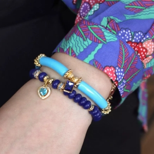 duo de bracelets &eacute;lastiques bleus