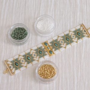 Manchettes avec perles Miyuki Cloud Dancer