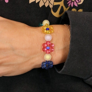 bracelet fleurs en perles