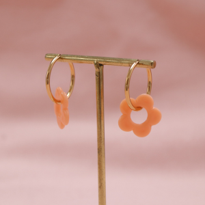 boucles d'oreilles perles fleurs
