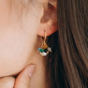 Boucles d'oreilles Agate teintes automnales