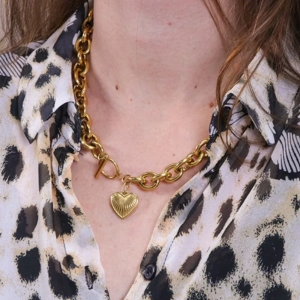 collier coeur acier inox