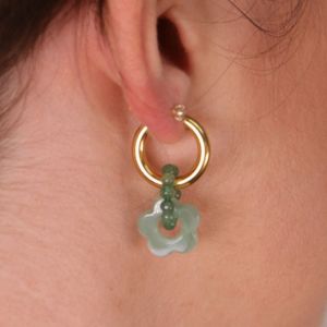 Boucles d'oreilles créoles pierres gemmes