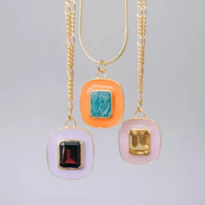 Pendentifs rectangles en pierres gemmes