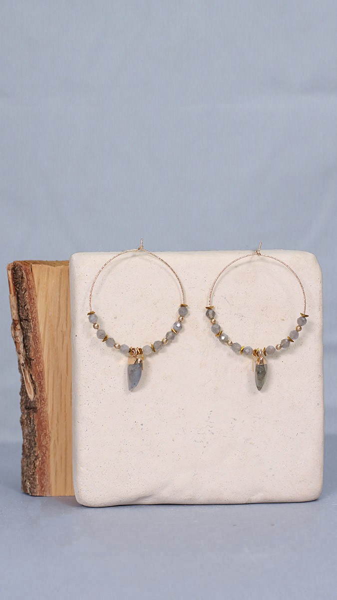 Colgante Diente de Tiburón Lapislázuli Perla Creoles y Oro y Azul