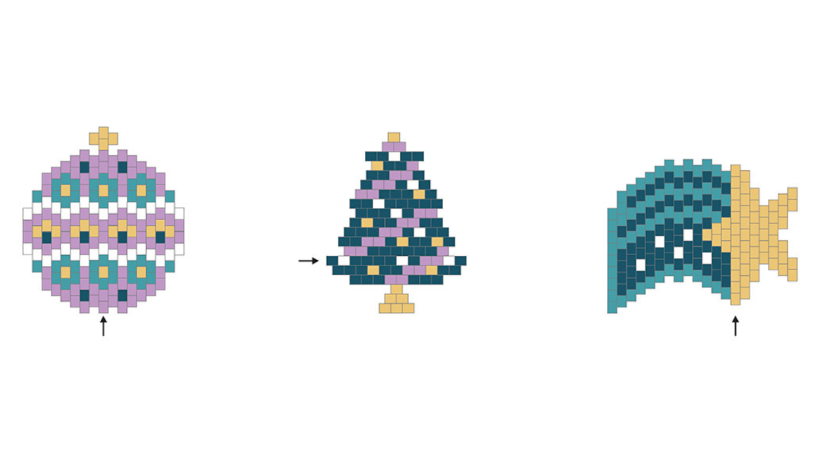 Esquema Cuentas Miyuki tejer regalos de navidad para invitados