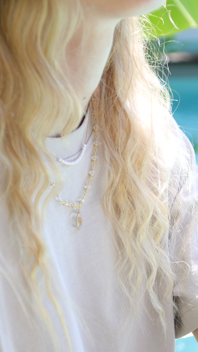 Esquema Collar Tuto Gold con colgante de estrella de inclusión en resina LED UV