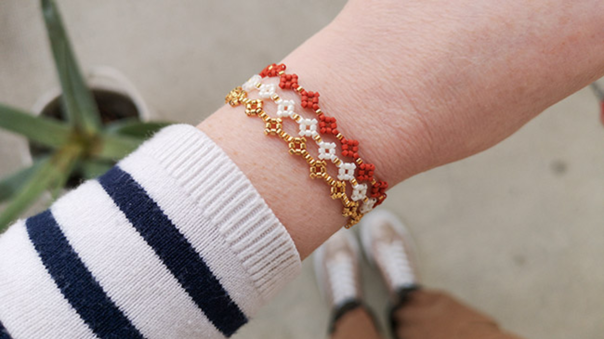 Esquema DIY Miyuki mini diamantes o pulseras de cuentas de margaritas Esquema DIY Miyuki mini diamantes o pulseras de cuentas de margaritas