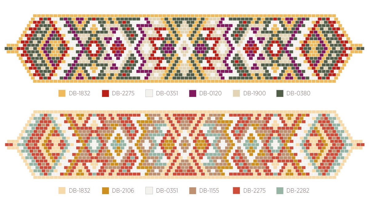 Esquema Pulsera tejida de Miyuki Atrapasueños