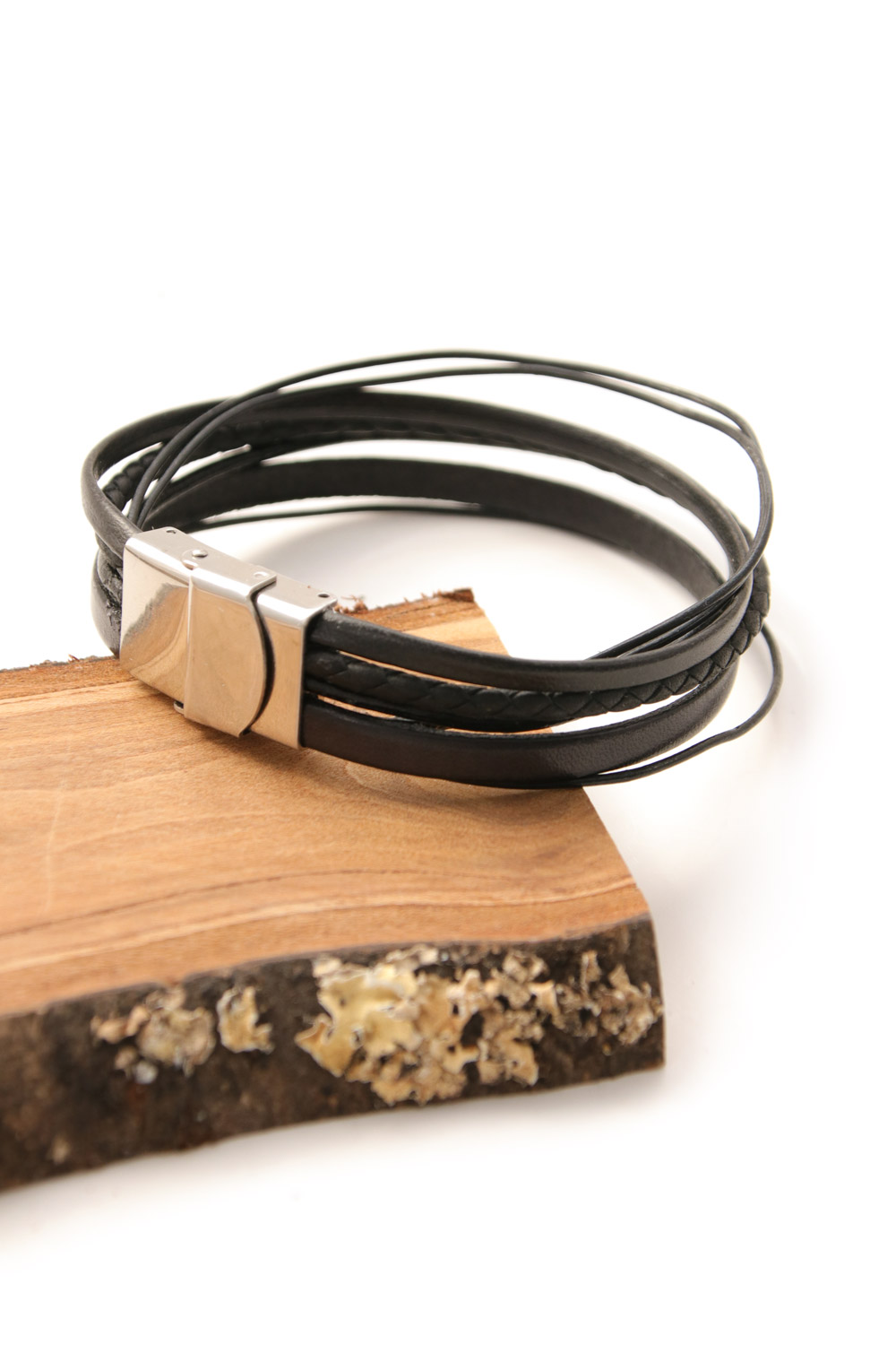 Esquema Pulsera multi filas con cordones y cuerdas de cuero Esquema Pulsera multi filas con cordones y cuerdas de cuero