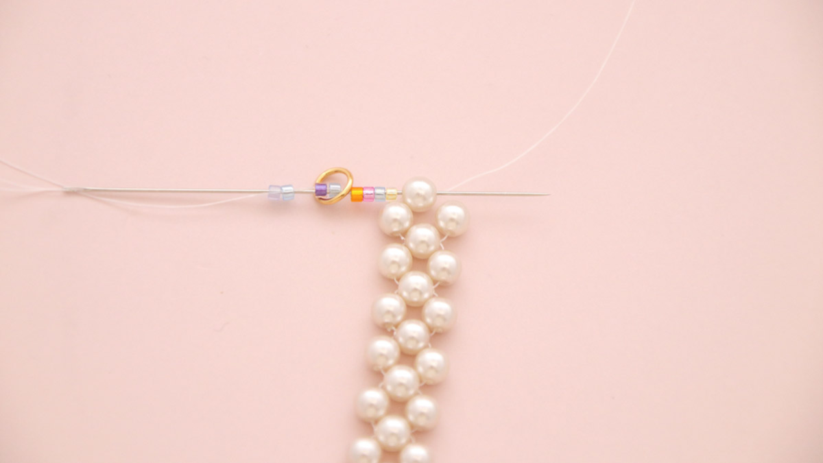 Pulsera de perlas preciosas y mixtas Miyuki delicas : Paso 6 Pulsera de perlas preciosas y mixtas Miyuki delicas : Paso 6