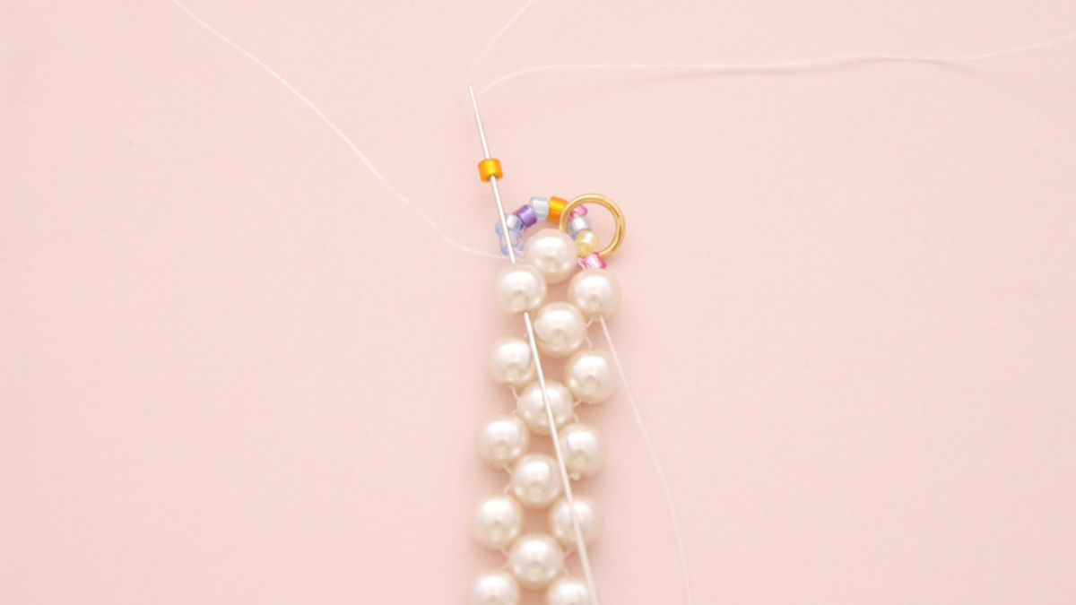 Pulsera de perlas preciosas y mixtas Miyuki delicas : Paso 8 Pulsera de perlas preciosas y mixtas Miyuki delicas : Paso 8