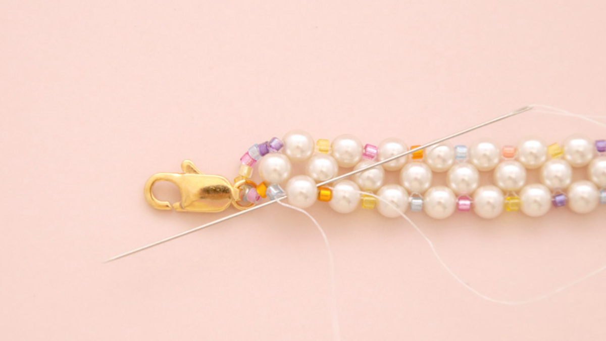 Pulsera de perlas preciosas y mixtas Miyuki delicas : Paso 13 Pulsera de perlas preciosas y mixtas Miyuki delicas : Paso 13