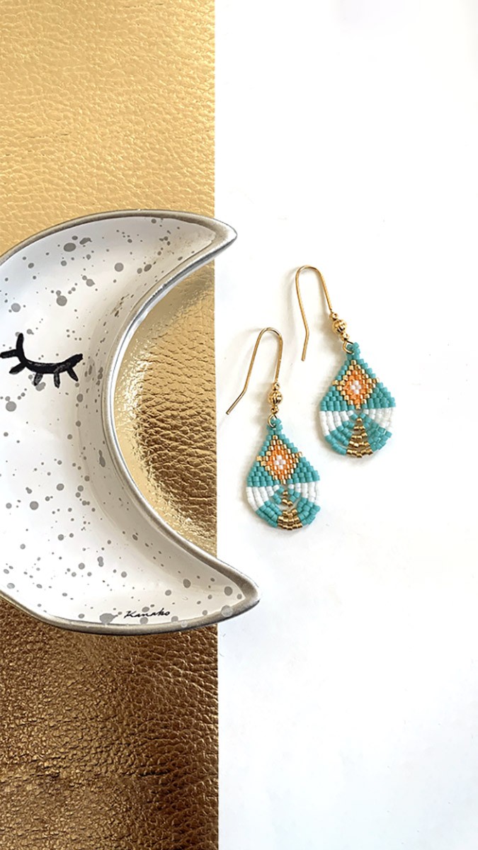 Esquema Pendientes geométricos de perlas Miyuki 11/0 Esquema Pendientes geométricos de perlas Miyuki 11/0