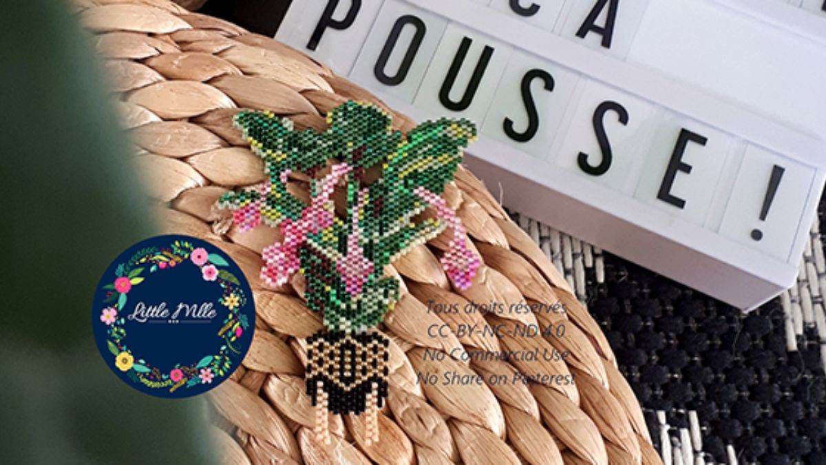 Esquema Rejilla para tejer Brick Stitch planta verde Medinillia Magnifica Miyuki Delicas 11/0 Esquema Rejilla para tejer Brick Stitch planta verde Medinillia Magnifica Miyuki Delicas 11/0