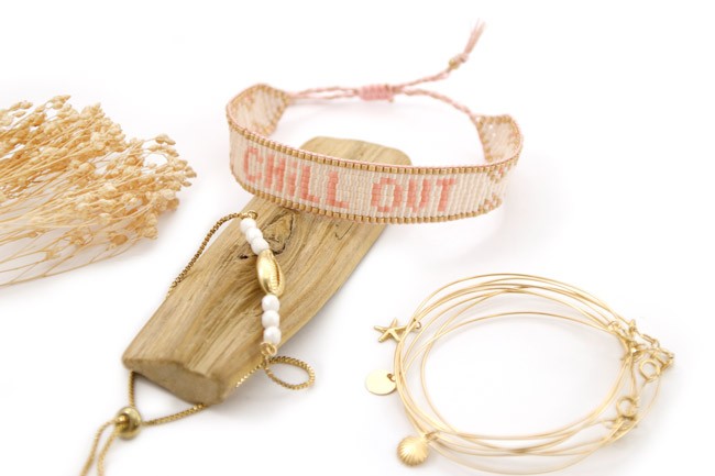 Esquema Pulsera de perlas Miyuki con mensaje Chill out Esquema Pulsera de perlas Miyuki con mensaje Chill out