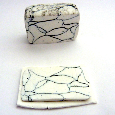 Pendientes de arcilla polimérica efecto mármol con borlas : Paso 1