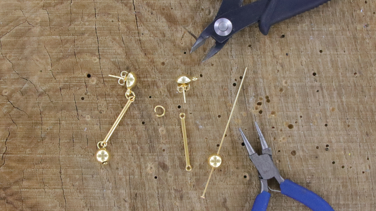 Pendientes de flores en cérnico metálico : Paso 5