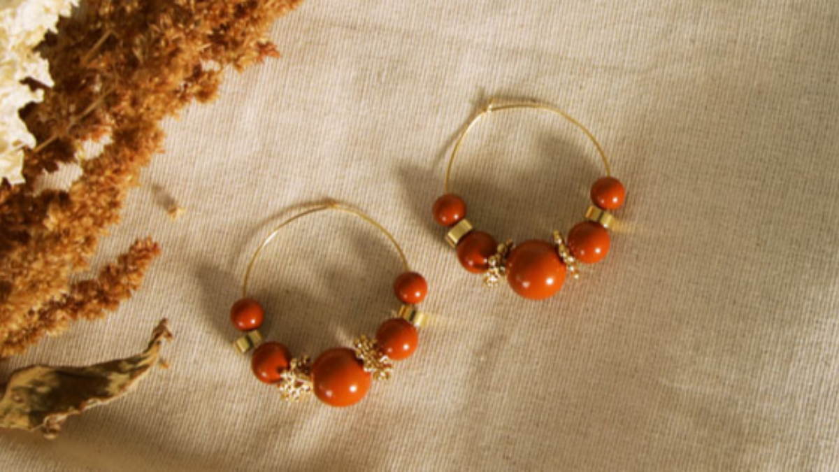 Esquema Pendientes criollos de bricolaje con cuentas de resina Esquema Pendientes criollos de bricolaje con cuentas de resina